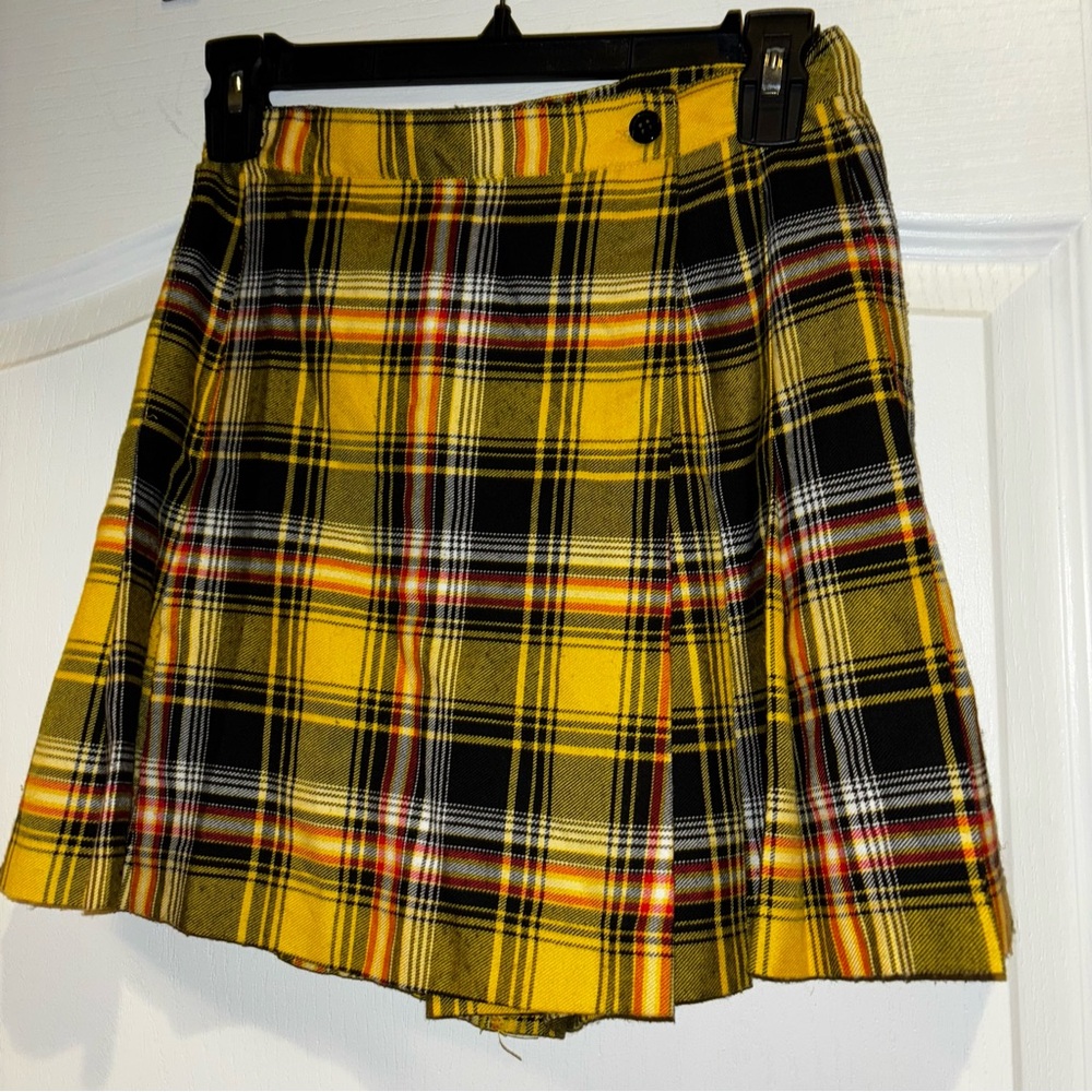 The Limited Yellow Plaid Pleated Skirt Girls Size 14 Schoolgirl Clueless Style
